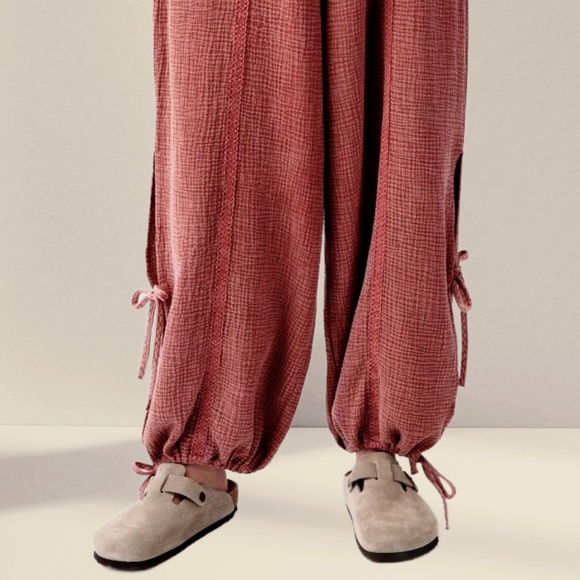 📌 EASEL Lace Trim, Side Slits W/ Self-Ties, Lightweight Mineral Wash Soft Cotton - Picture 13 of 16